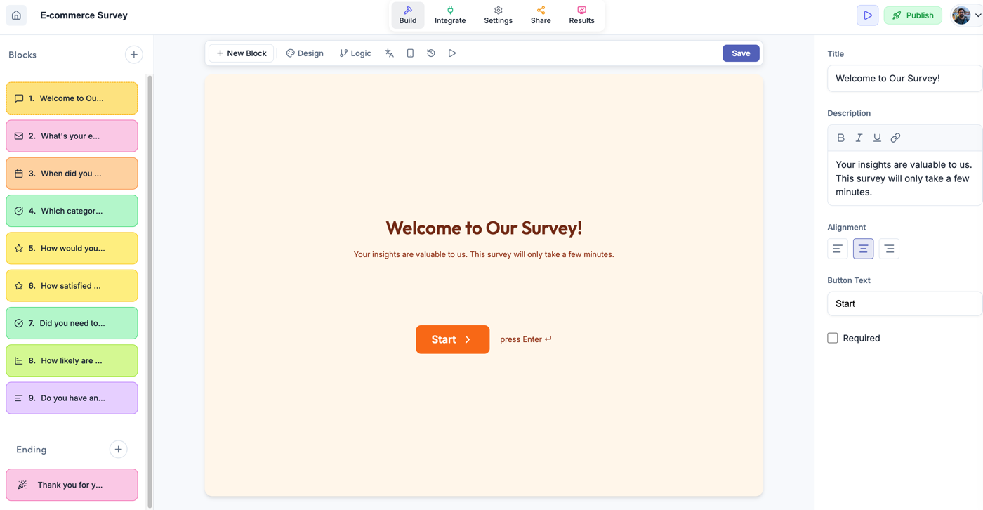 Rowform form builder interface
