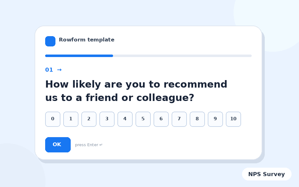 NPS Survey template preview